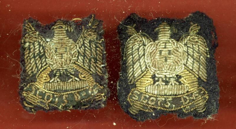 Royal Scots Dragoon Guards NCO  bullion collar badges