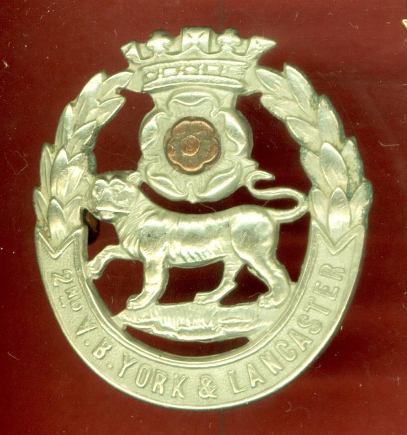 2nd V.B. York & Lancaster Regiment Victorian cap badge