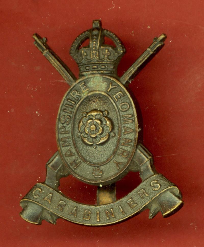 Hampshire Yeomanry Carabiniers WW1 Officer's OSD cap badge