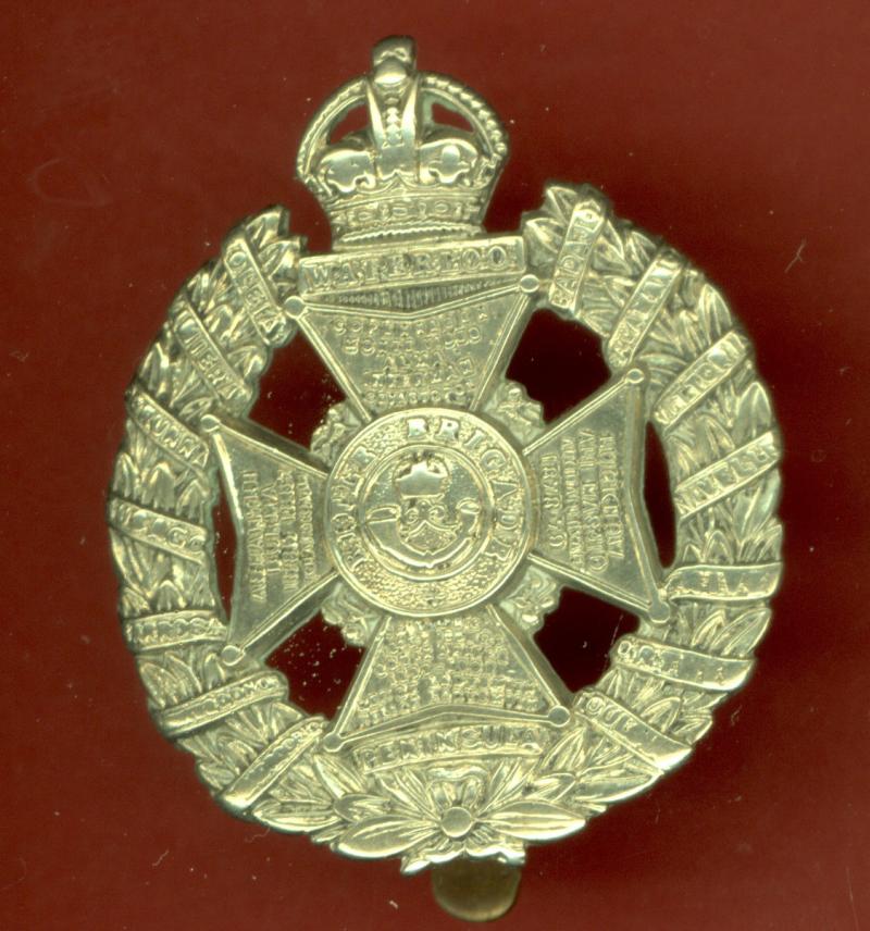 WW1 Rifle Brigade OR's white metal cap badge.