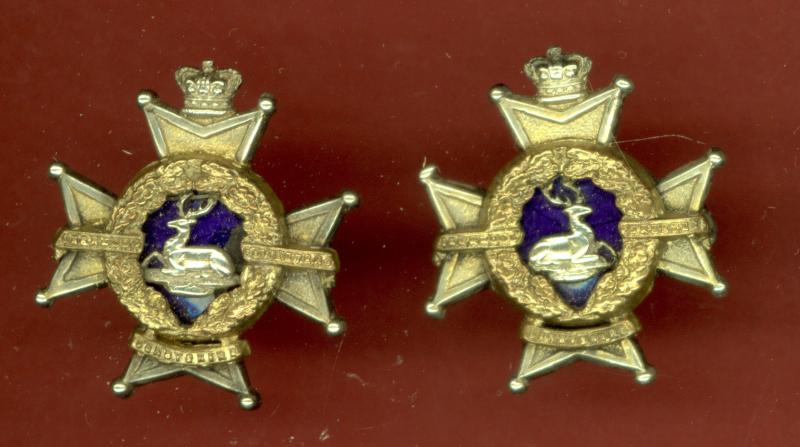 The Sherwood Foresters Derbyshire Regiment Victorian Officers collar badges