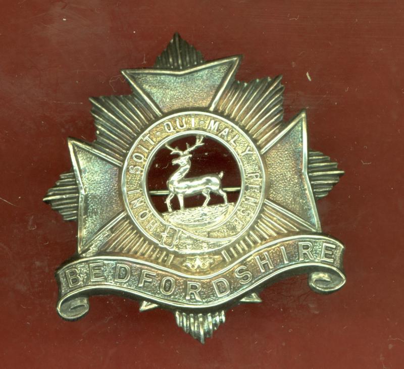 The Bedfordshire Regiment WW1 Officer's H/M silver cap badge