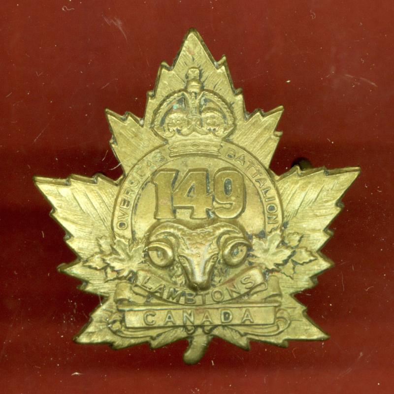 Canadian 149th Lambton Bn. CEF WW1 cap badge