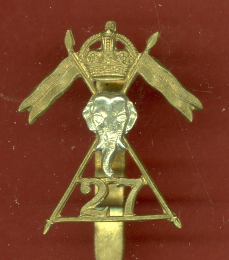 27th Lancers WW2 OR's cap badge