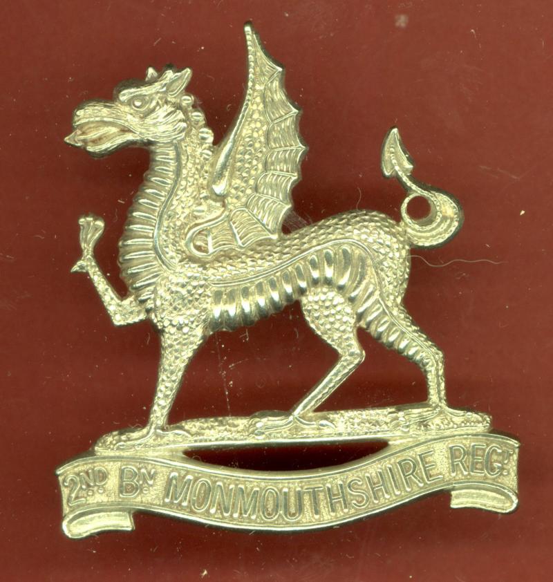 Welsh. 2nd Bn. Monmouthshire Regiment Officer cap badge