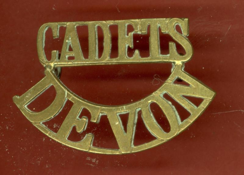 CADETS / DEVON WW1 Territorial Cadets shoulder title