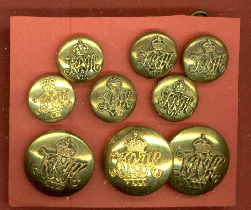 8th King's Royal Irish Hussars Officer's buttons