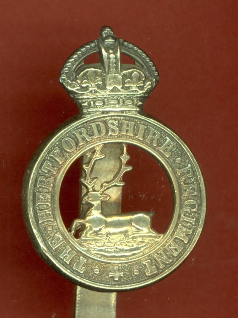 The Hertfordshire Regiment WW1 Officer's dress cap badge