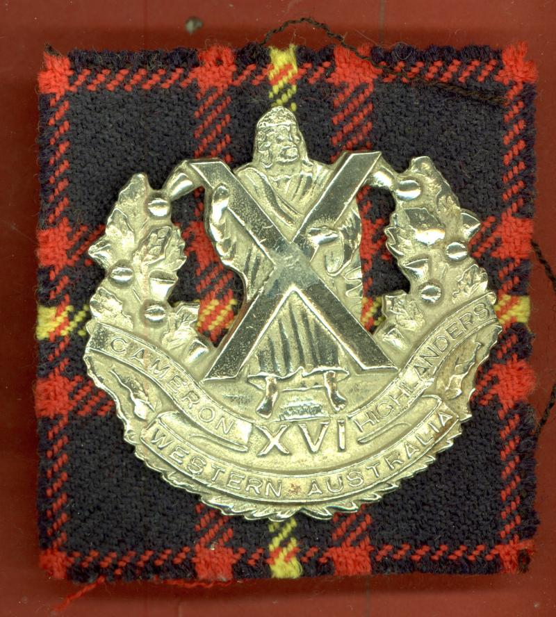 Australian 16th Battalion (Cameron Highlanders of Western Australia) glengarry badge