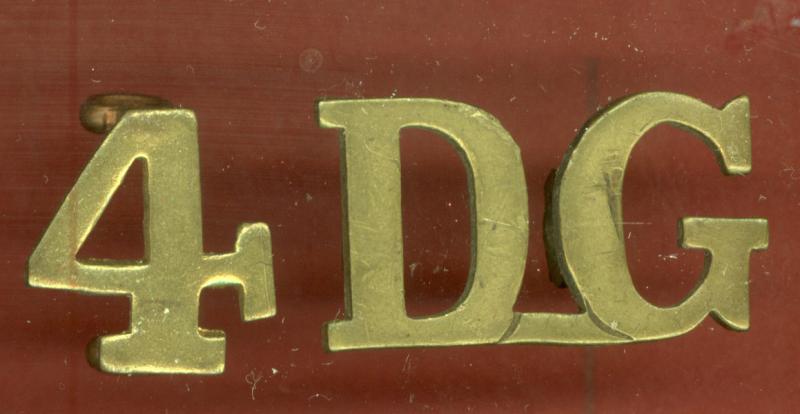 Irish 4 / DG 4th Royal Irish Dragoon Guards Victorian shoulder title