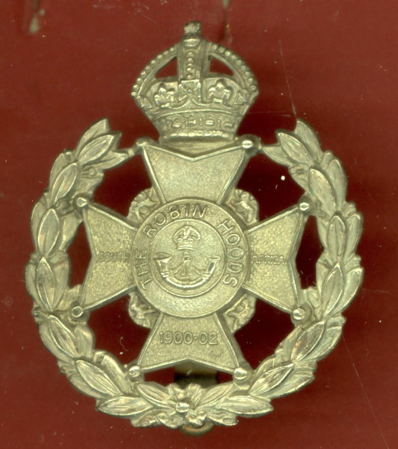 The Robin Hood Rifles  OR's cap badge