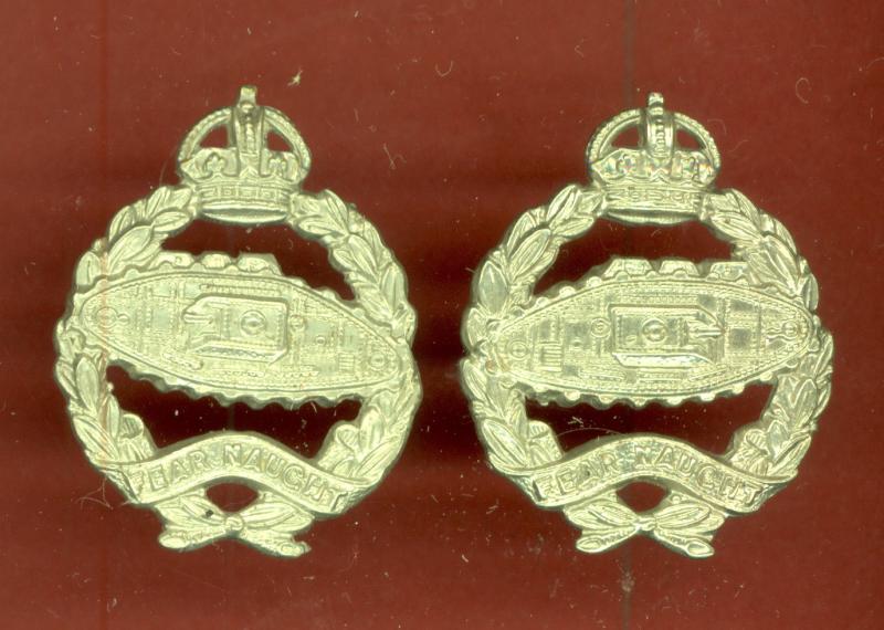 Royal Tank Regiment King's crown collar badges