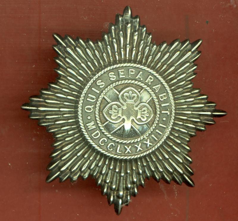 Irish. 4th Royal Irish Dragoon Guards Victorian HM silver NCO’s arm badge.