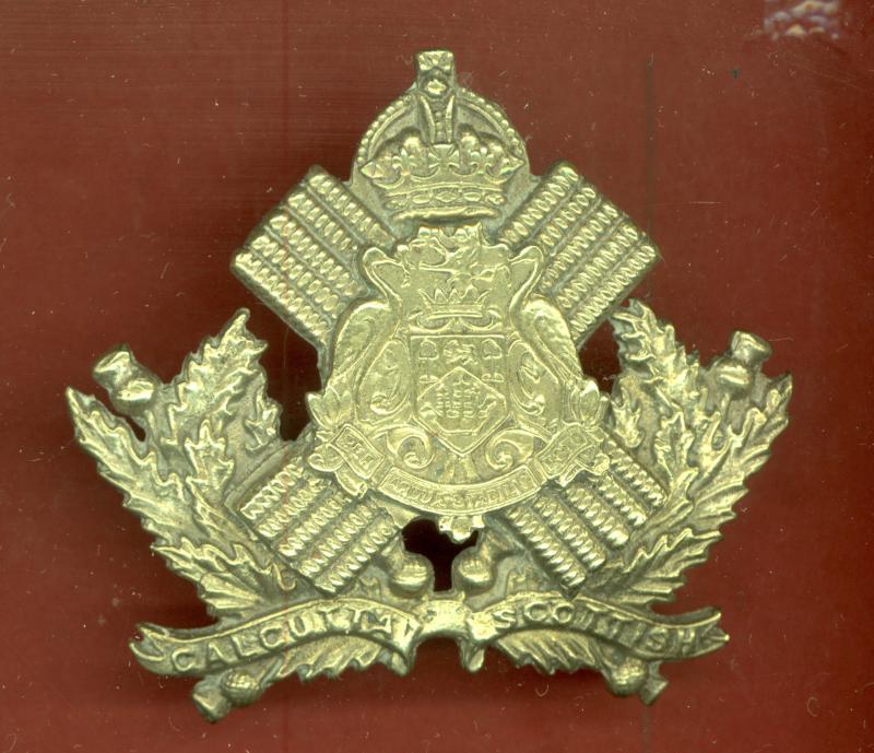 Indian Army. Calcutta Scottish Volunteers WW1 OR’s glengarry badge