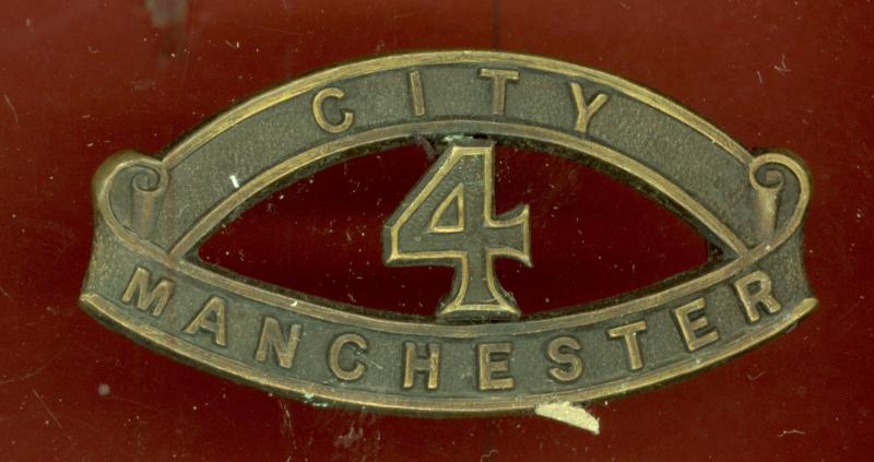 CITY / 4 / MANCHESTER Manchester Pals Bns. WW1 shoulder title