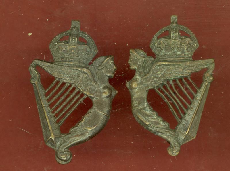 8th King's Royal Irish Hussars Officer's OSD collar badges