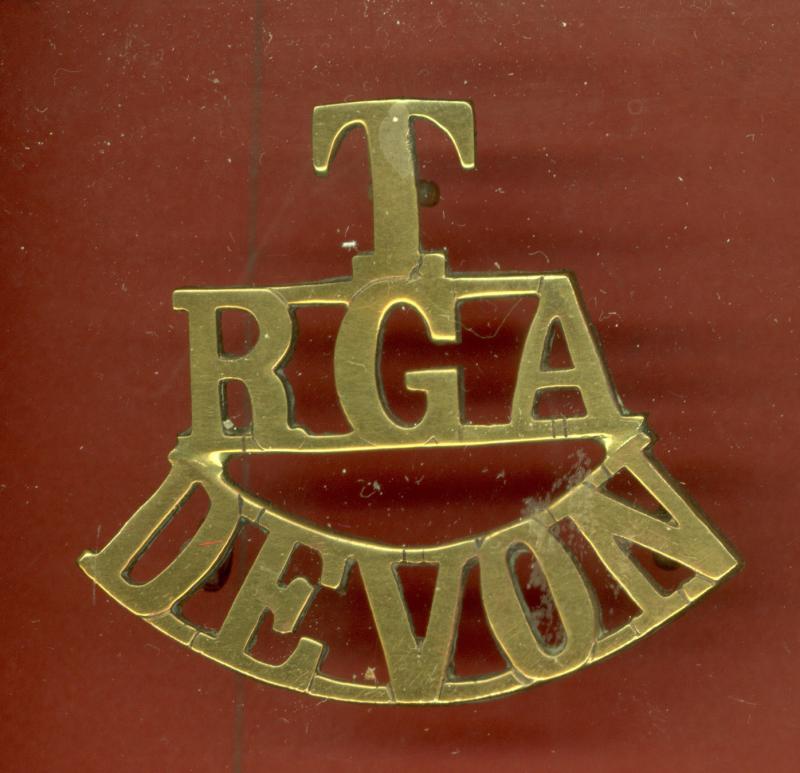 T / RGA / DEVON WW1 shoulder title