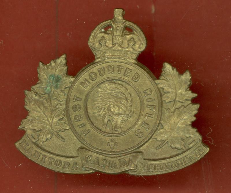 Canadian 1st Mounted Rifles Bn. WW1 CEF cap badge