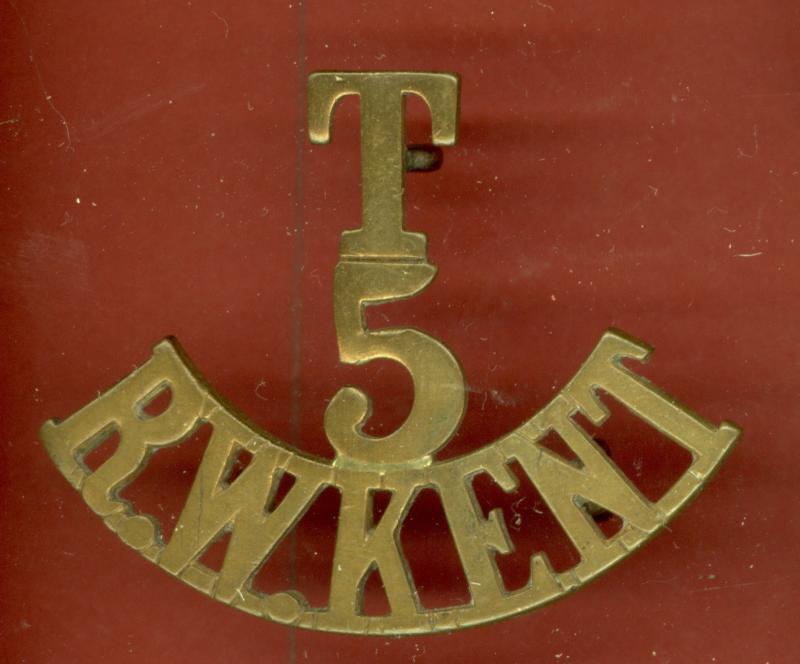 T / 5 / R.W.KENT WW1 shoulder title.