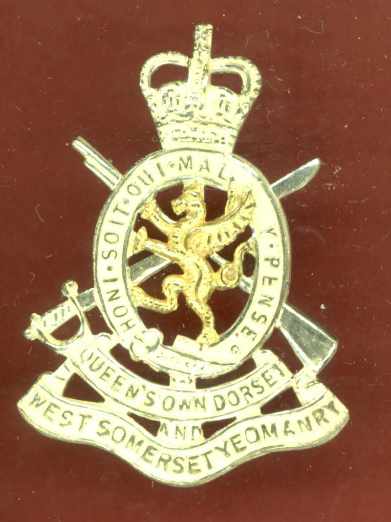 Q.O. Dorset & West Somerset Yeomanry Officer's cap badge