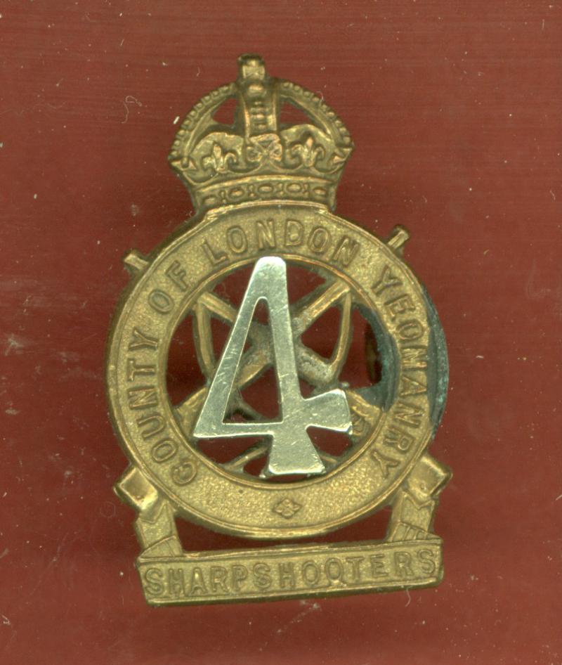 4th County of London Yeomanry (Sharpshooters) beret badge