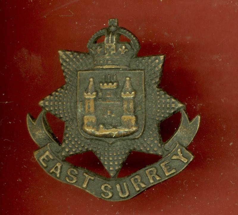 East Surrey Regiment. Officer's OSD cap badge