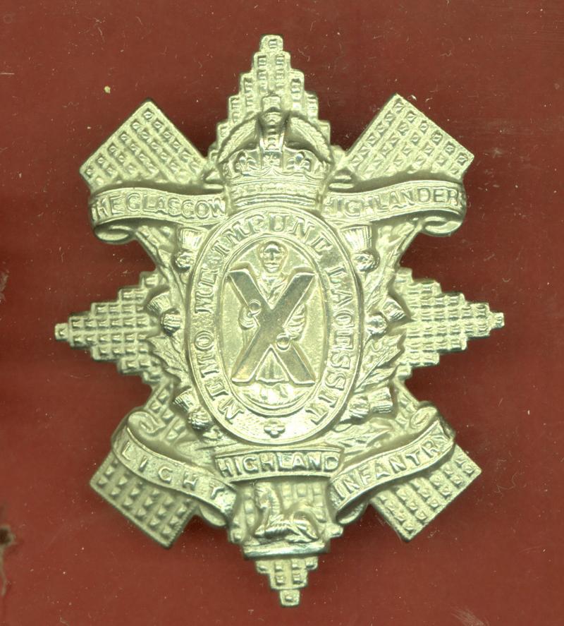 Scottish 1st Bn. Glasgow Highlanders WW2 OR's glengarry badge