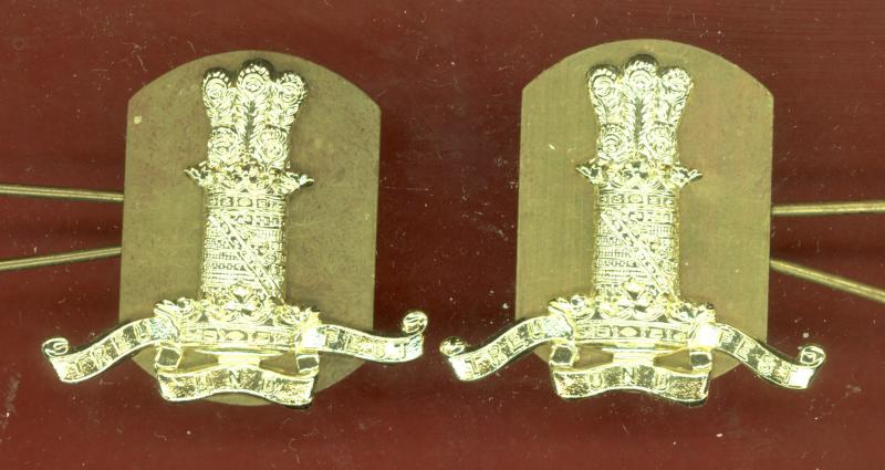 11th P.A.O. Hussars OR's staybright collar badges