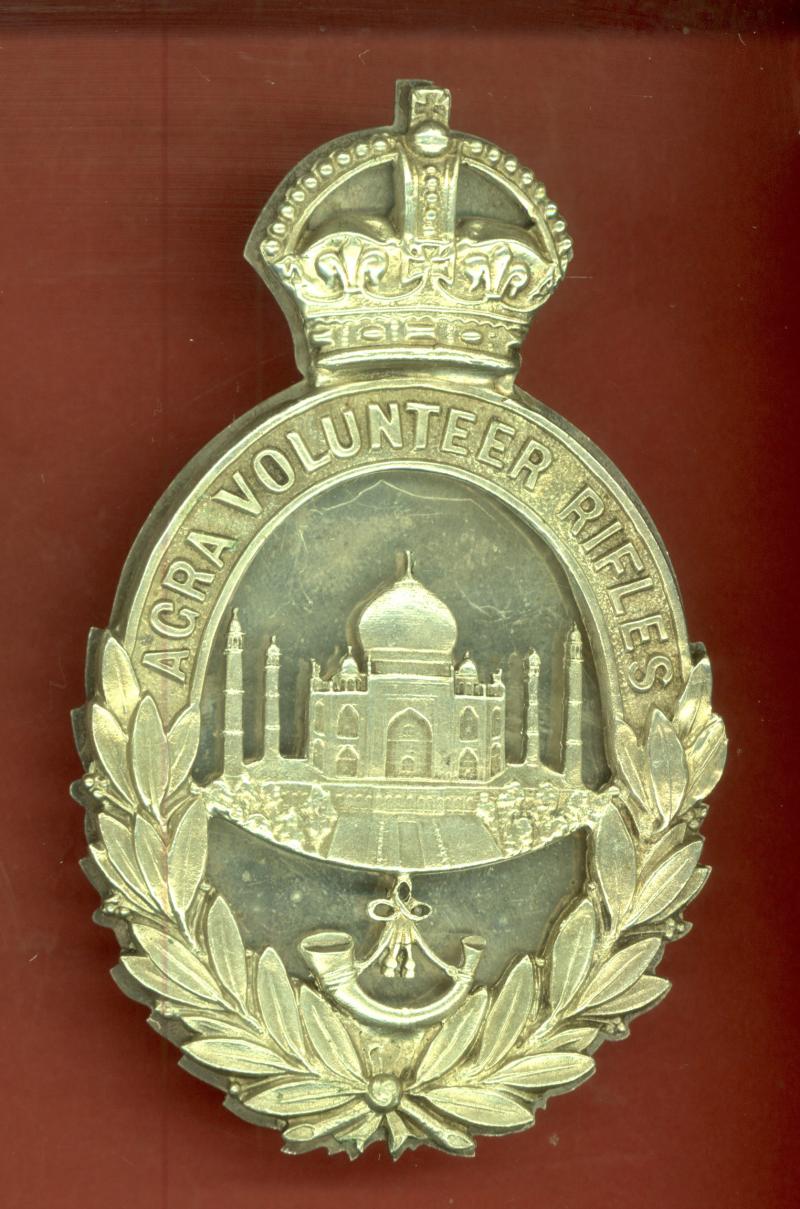 Indian Army Agra Volunteer Rifles WW1 Officer's shoulder belt plate