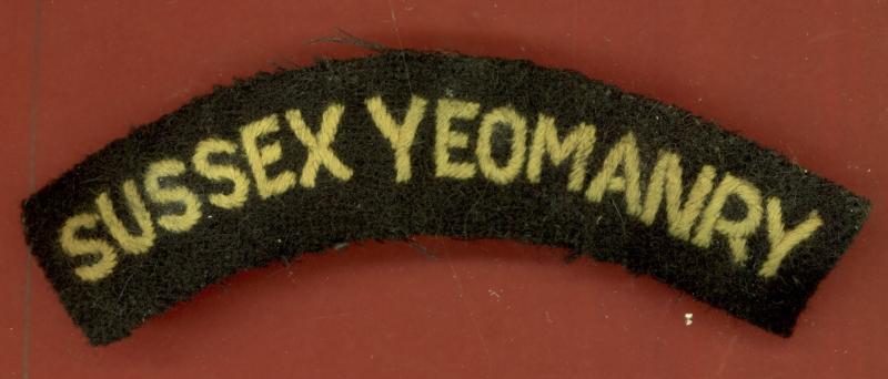 Sussex Yeomanry cloth shoulder title