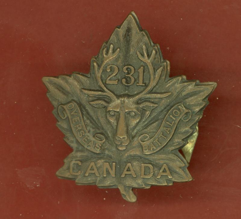 Canadian 231st (Seaforth Highlanders of Canada) Bn. WW1 CEF collar badge