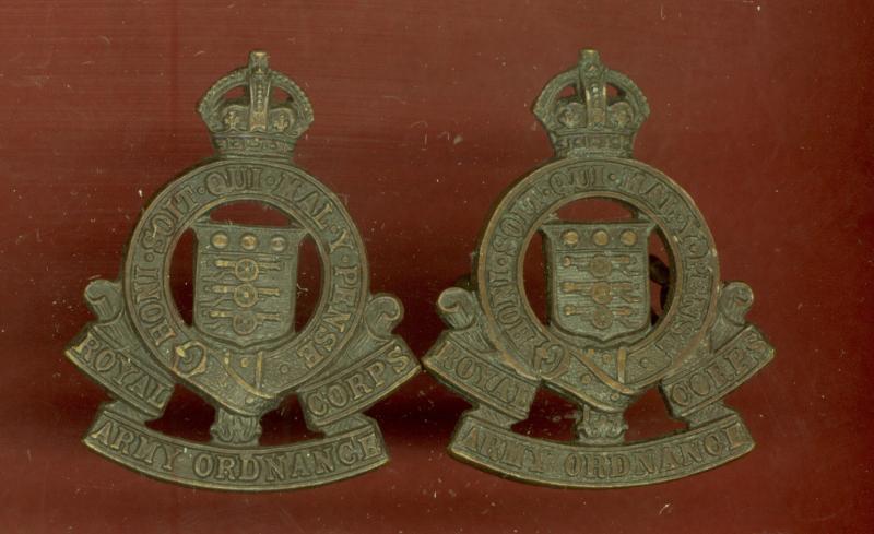 Royal Army Ordnance Corps Officer's OSD collar badges