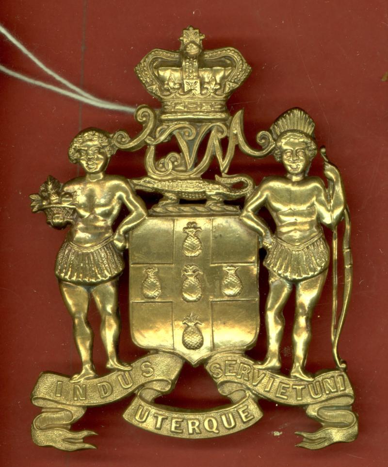 British Colonial Jamaica. Kingston Volunteer Militia Victorian helmet plate