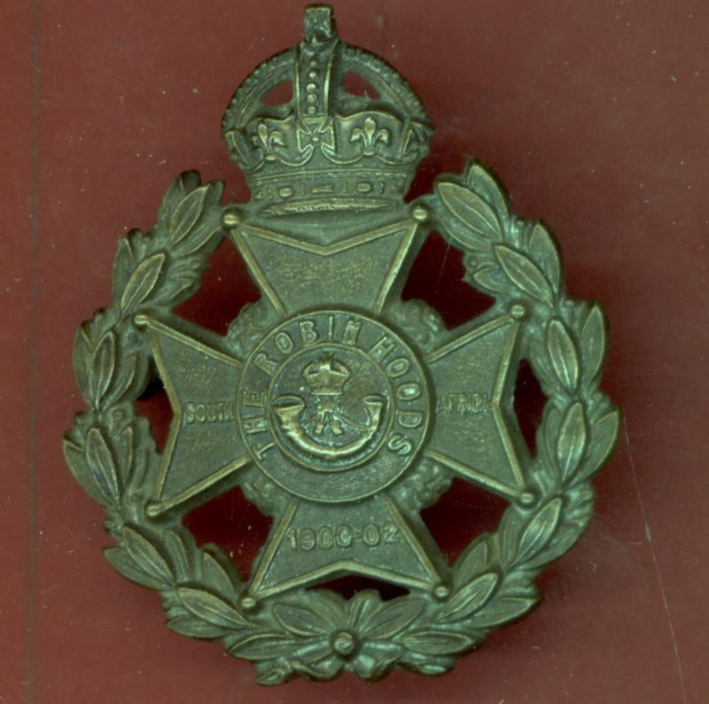 The Robin Hood Rifles Officer's cap badge