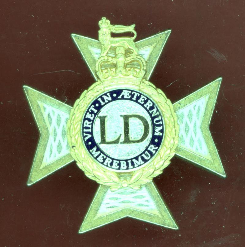 The Light Dragoons Officers dress cap badge