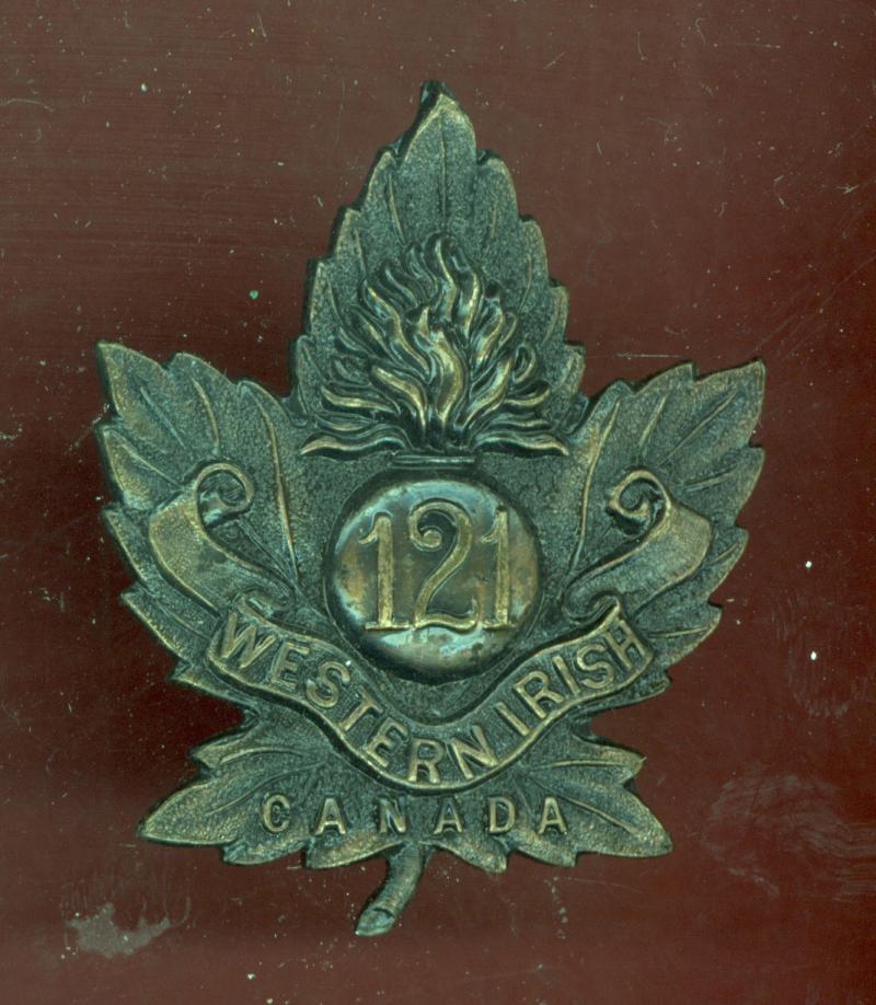 Canadian 121st Western Irish Bn. WW1 CEF cap badge