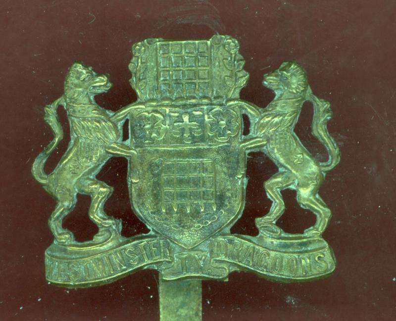 Westminster Dragoons Territorial Yeomanry WW1 OR's cap badge