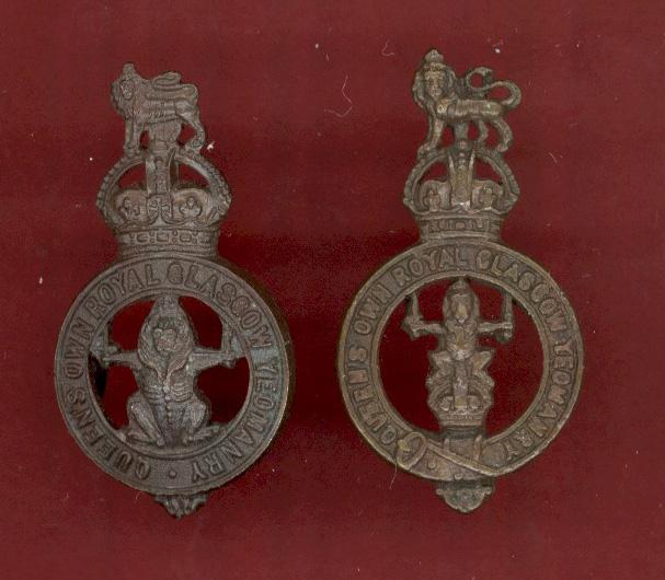 Scottish The Queen's Own Royal Glasgow Yeomanry Officer OSD  badges