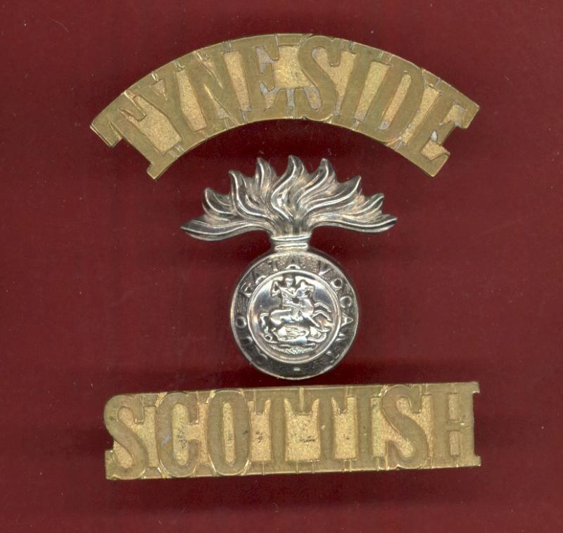 TYNESIDE / Grenade / SCOTTISH WW1 Officer's shoulder title