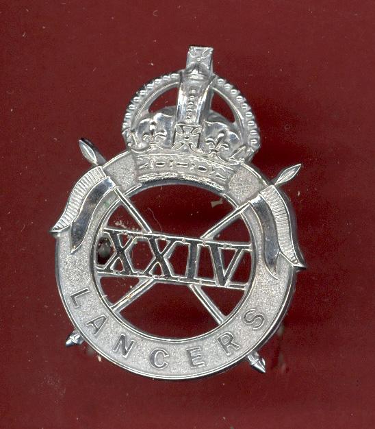 24th Lancers WW2 OR's cap badge