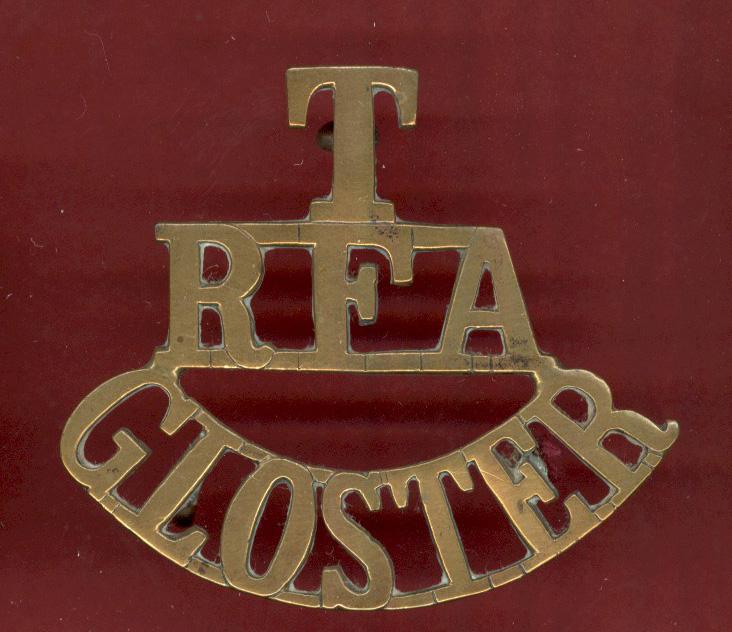 T / RFA / GLOSTER WW1 shoulder title