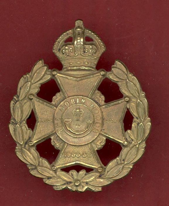 The Robin Hood Rifles WW1 OR's cap badge