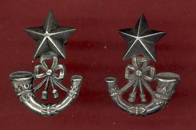 Cameronians Scottish Rifles Edwardian Officer's collar badges