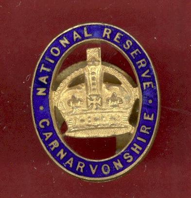 Carnarvonshire National Reserve WW1 mufti lapel badge