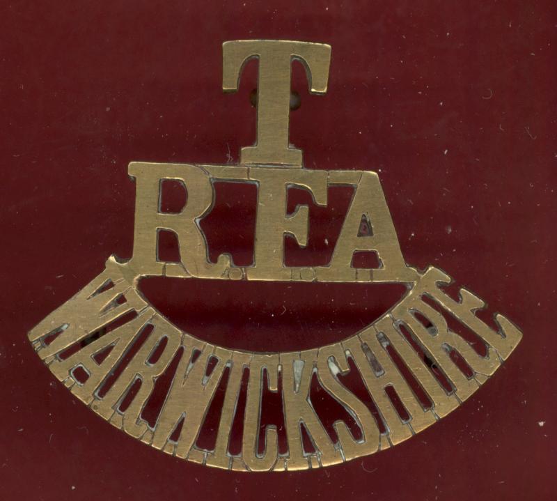 T / RFA / WARWICKSHIRE WW1 territorial shoulder title