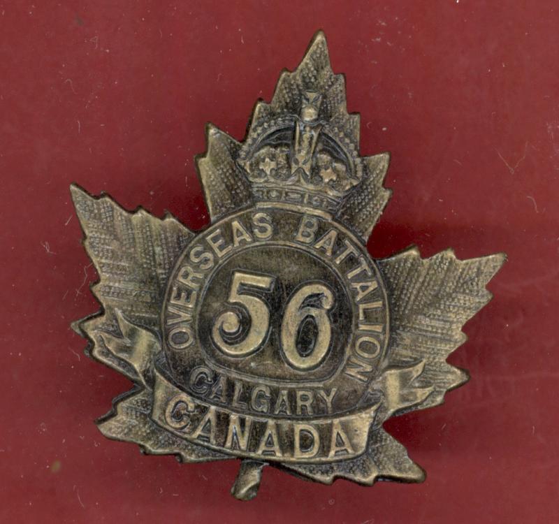 Canadian 56th Calgary, Alberta Bn. WW1 CEF cap badge