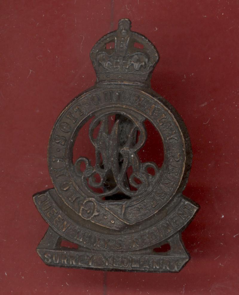 Queen Marys Regiment Surrey Yeomanry Officer's OSD beret badge