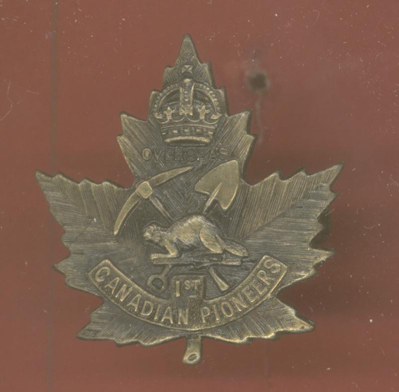 1st Canadian Pioneer Bn. WW1 CEF cap badge