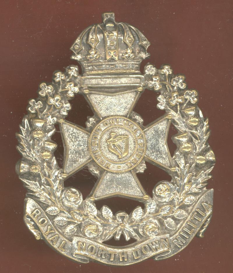 Irish Royal North Down Militia Victorian Officer's glengarry badge