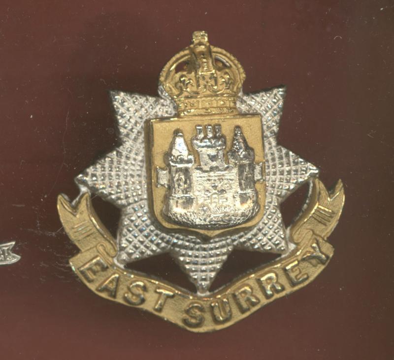 The East Surrey Regiment Officers dress cap badge